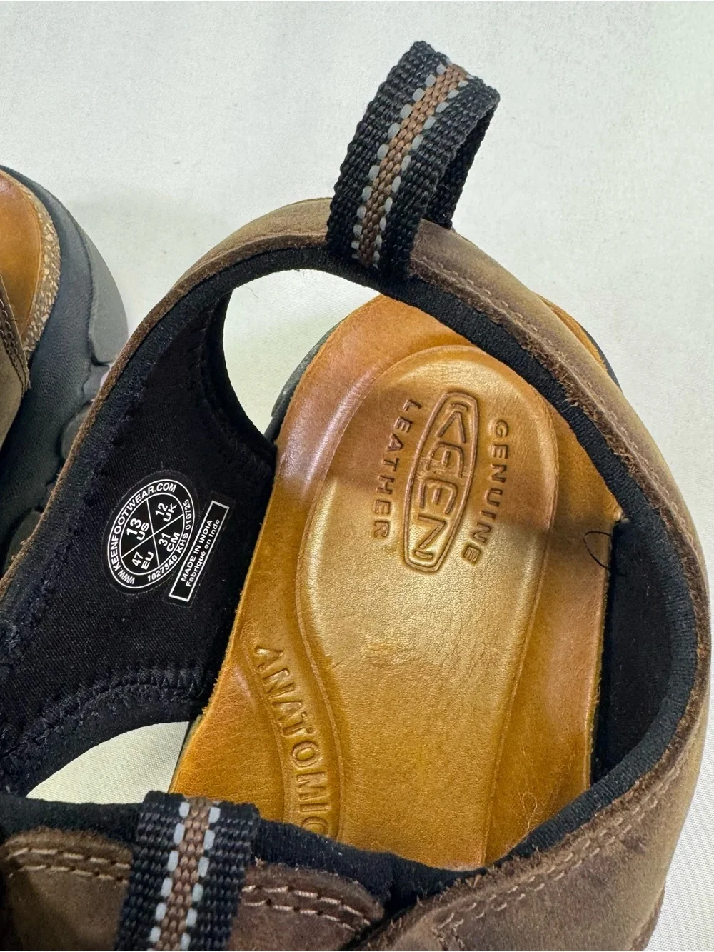 Keen Brown Leather Men's Closed-Toe Fisherman Sandals
